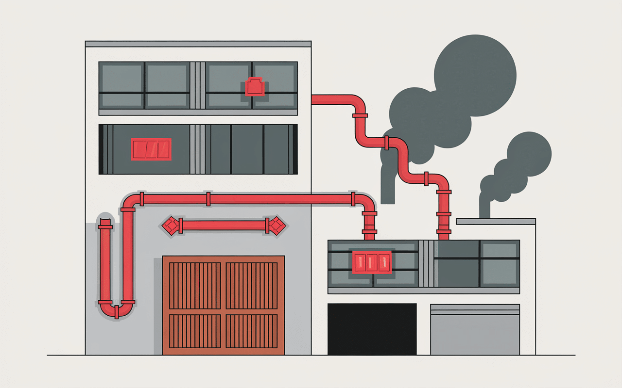 Schéma propagation odeur cigarette VMC voisins
