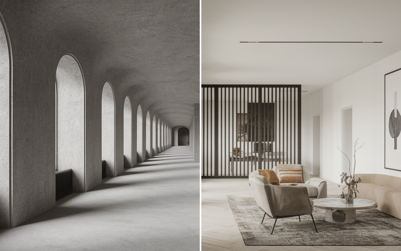 Avant après rénovation pièces en enfilade