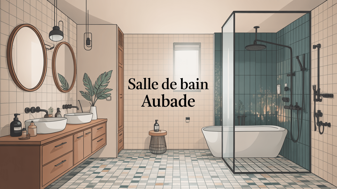 illustration moderne aubade salle de bain élégante