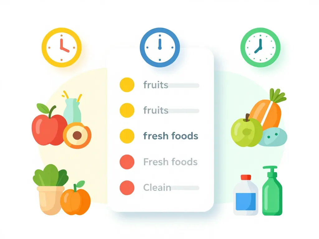 concept diagramme organisation liste des courses