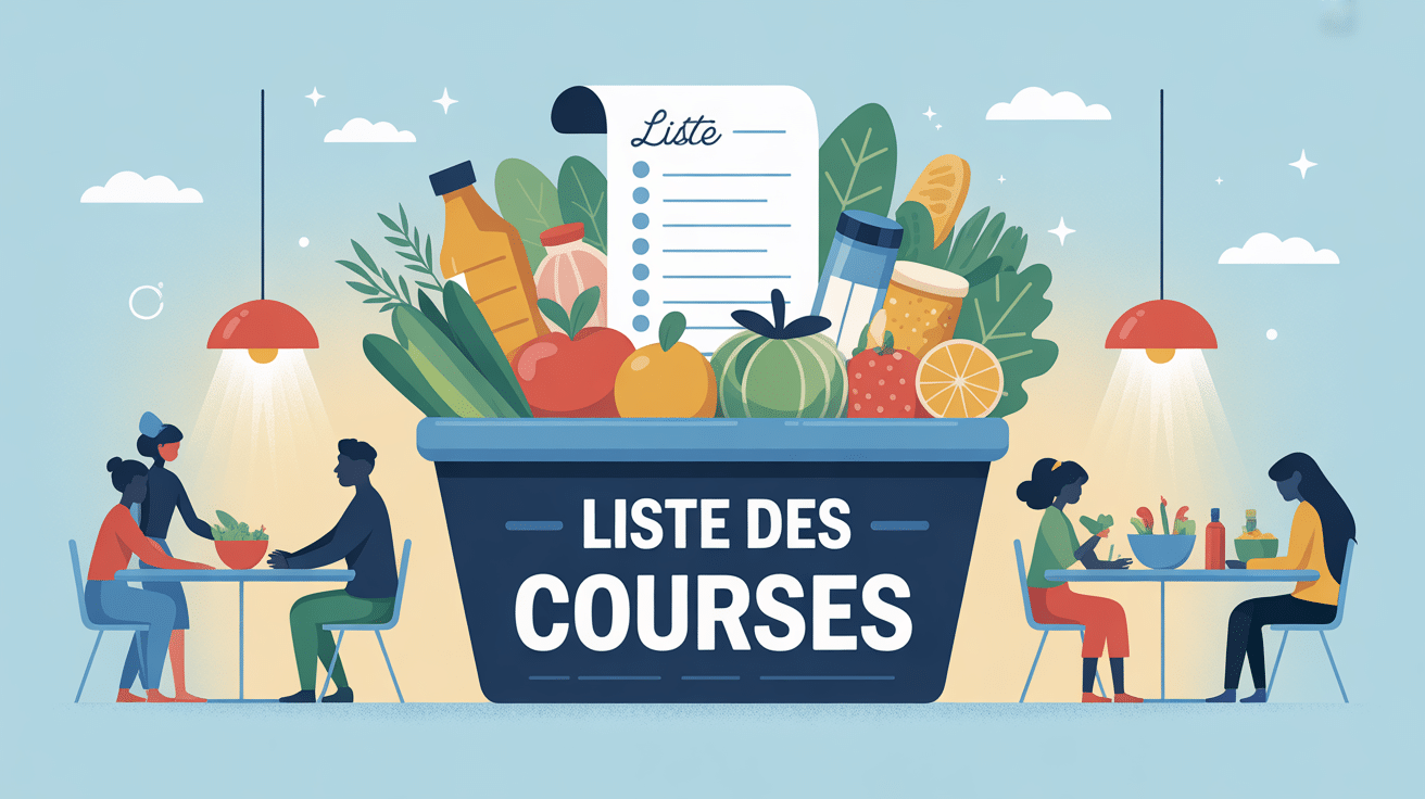 illustration moderne organisation liste des courses