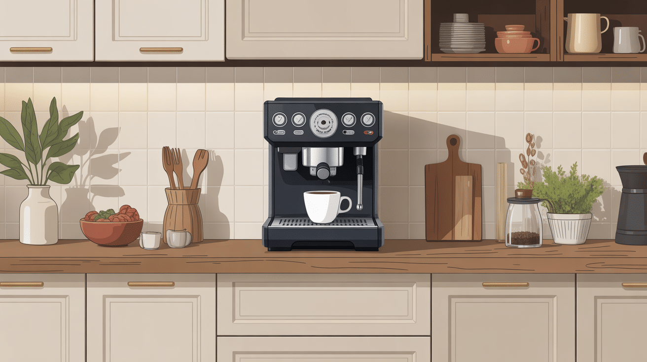 machine a cafe encastrable integrée dans cuisine design