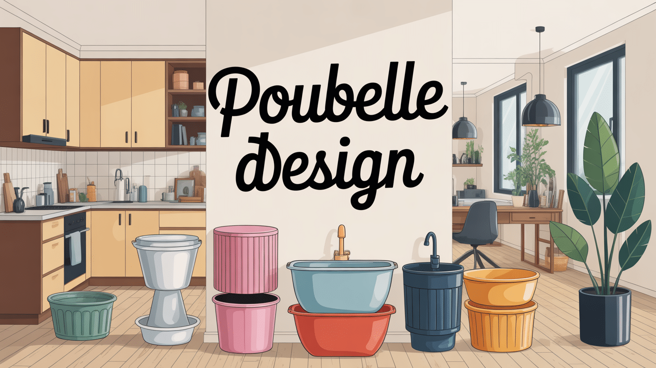 illustration poubelle design dans maison élégante