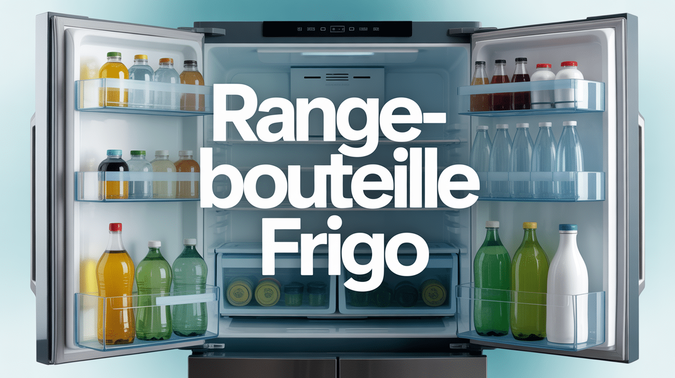 range bouteille frigo organisé dans réfrigérateur moderne