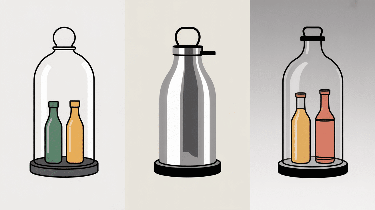 trois modèles de range bouteille frigo côte à côte