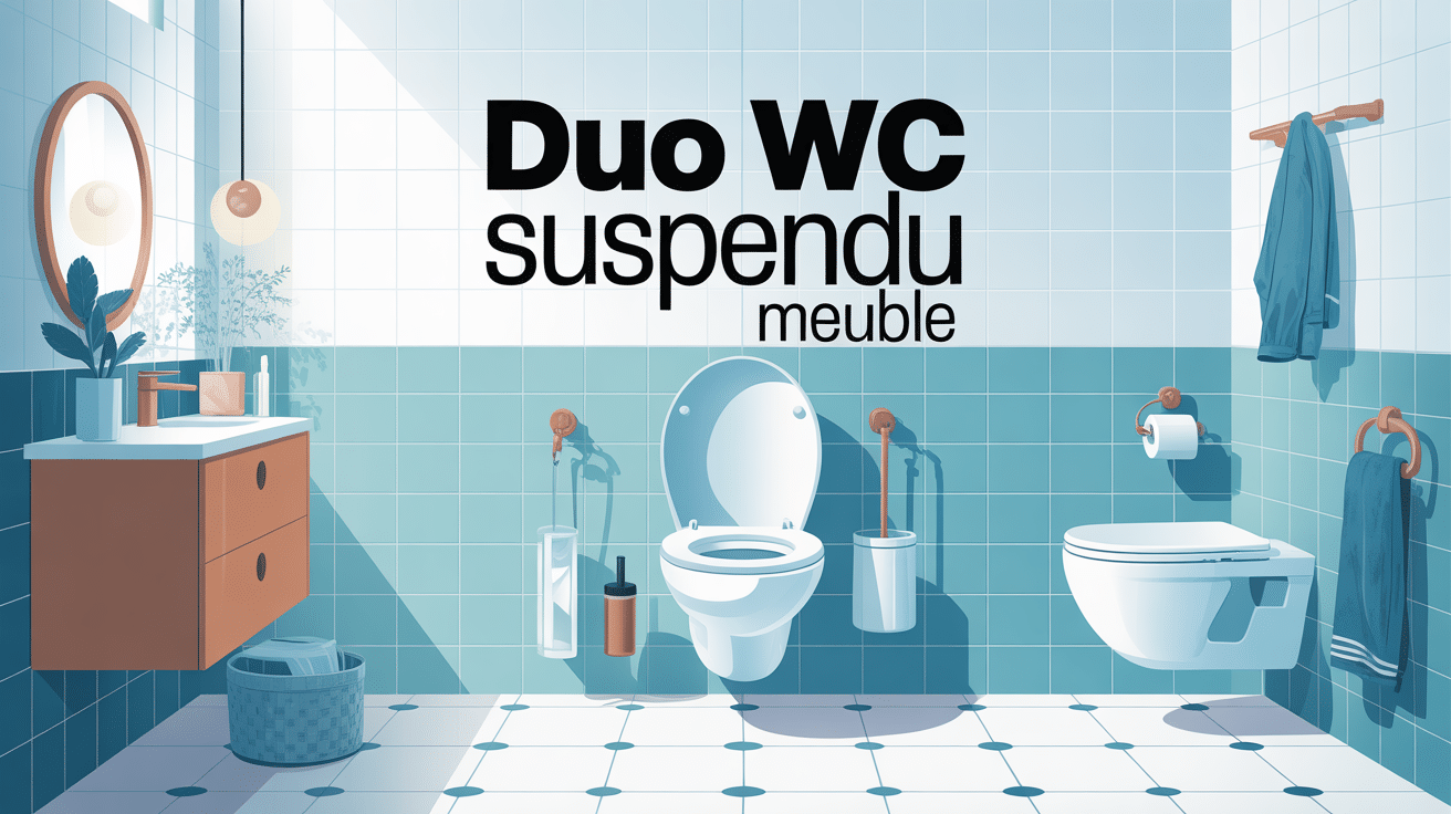 duo wc suspendu meuble élégant dans salle de bains lumineuse