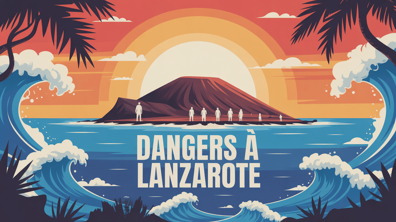 danger lanzarote image île volcanique et touristes