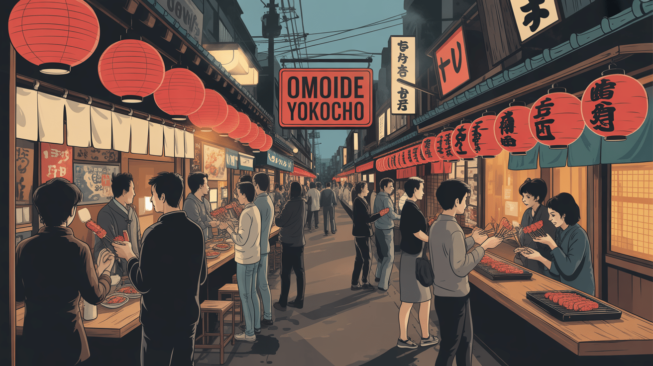 Omoide Yokocho lanternes rouges ambiance rétro Tokyo