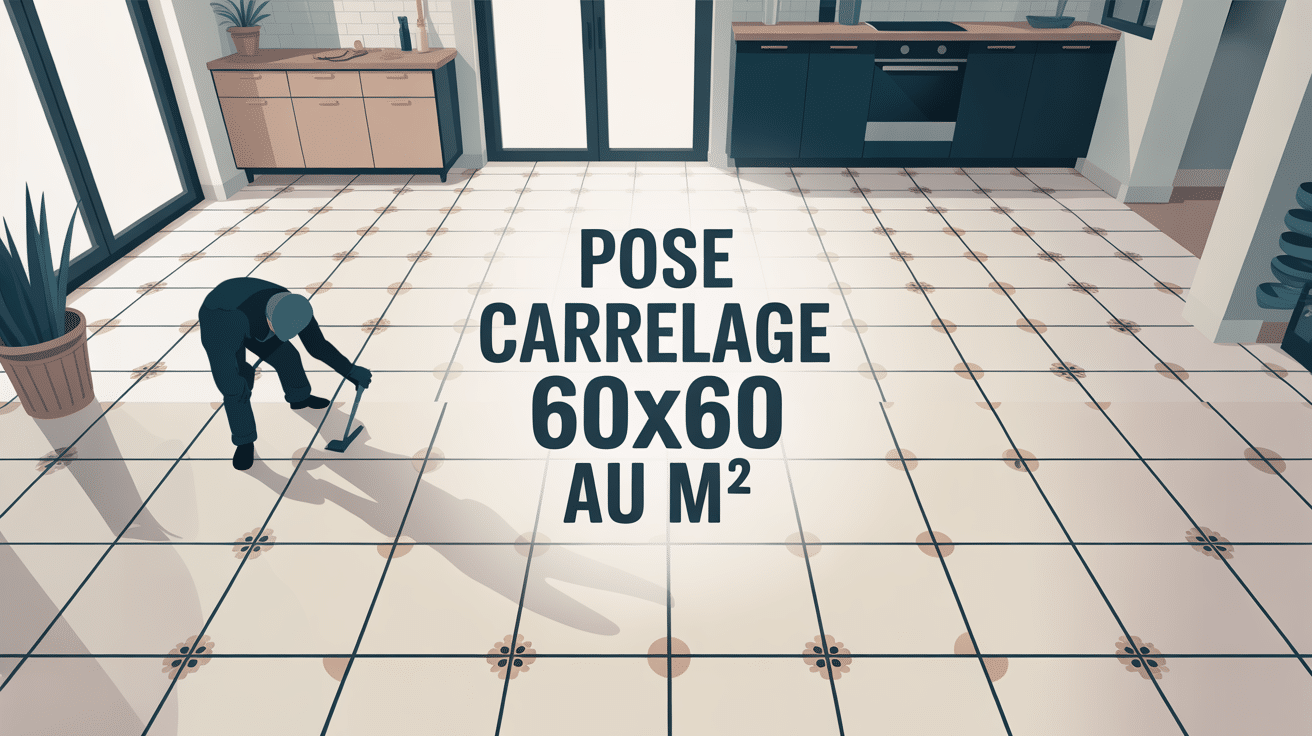 Illustration tarif pose carrelage 60x60 au m2 sol moderne