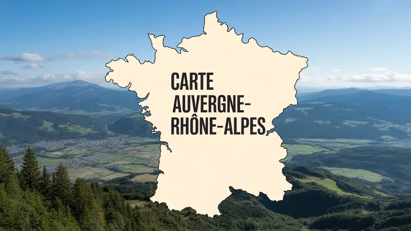 carte Auvergne Rhône Alpes vectorielle avec reliefs et départements