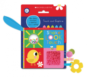 Scholastic Shake Look Touch toy for children with colorful design and textured elements.