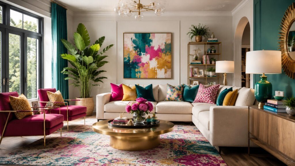 Bright, eclectic modern living room