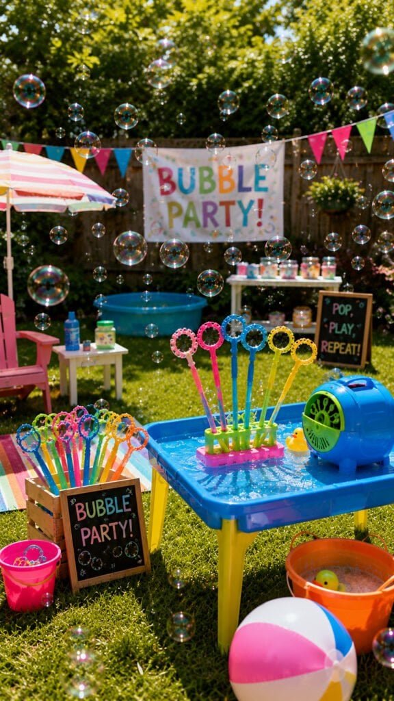 Bubble party fun in the sun