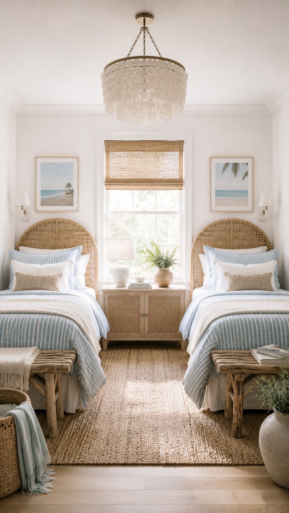 Coastal boho twin bedroom retreat