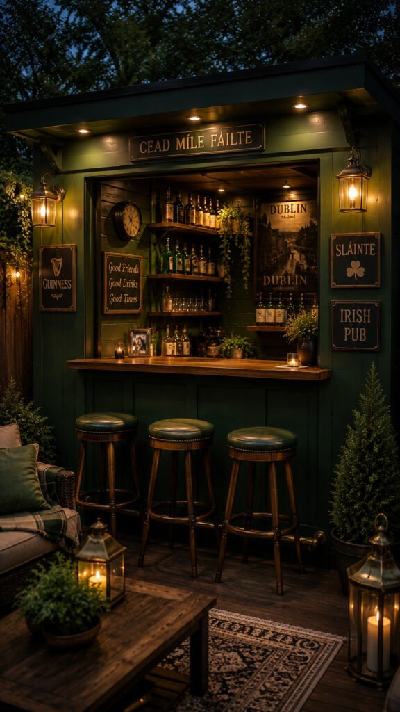 Cozy Irish pub backyard oasis