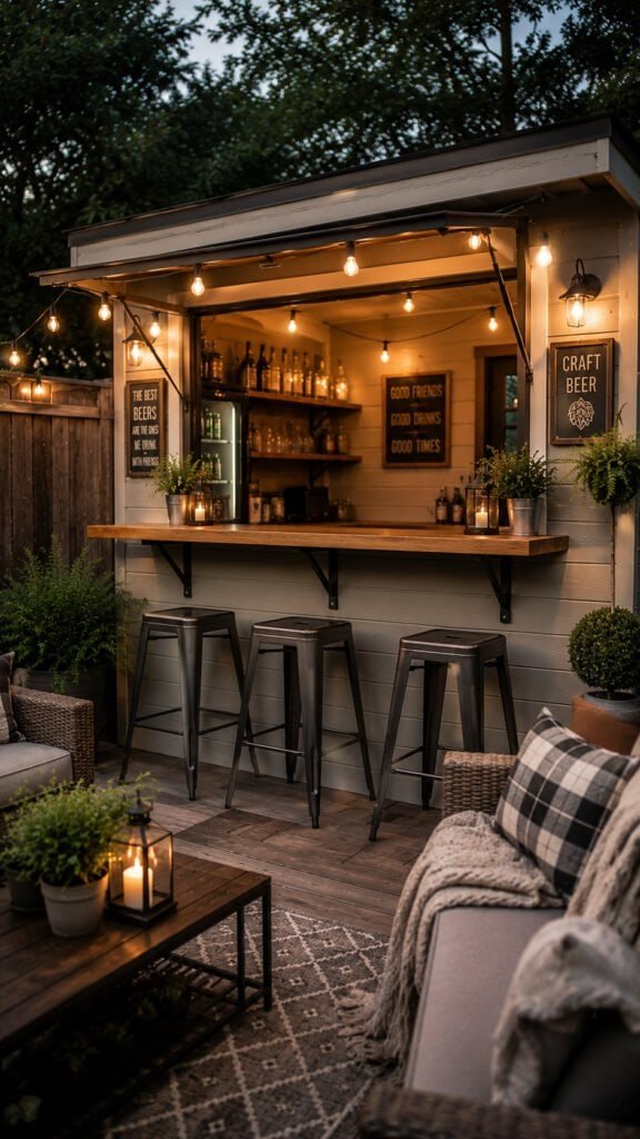 Backyard Pub Shed with Serving Window