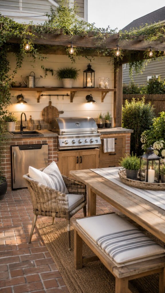 Cozy backyard kitchen and dining nook