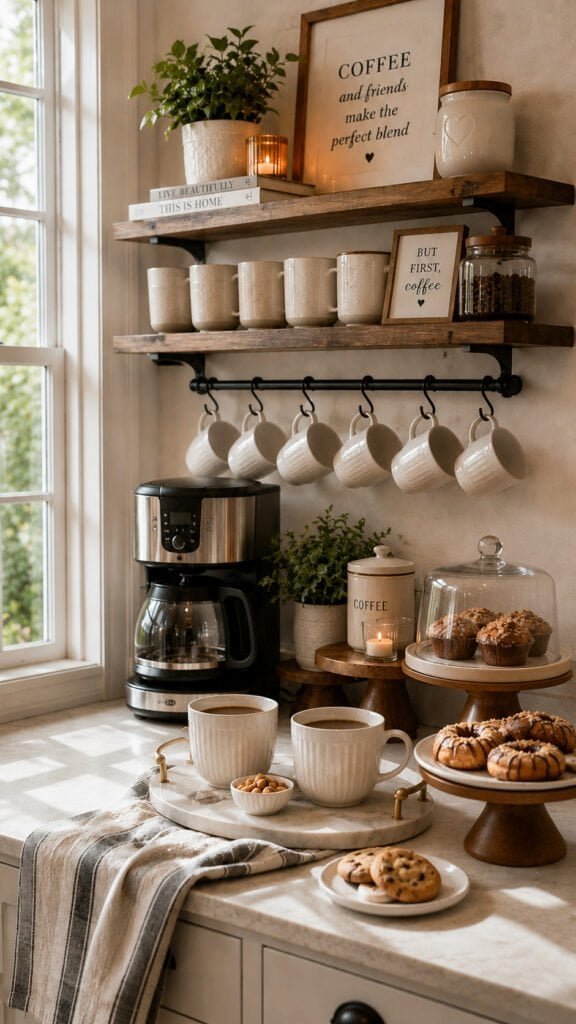 Cozy farmhouse coffee nook