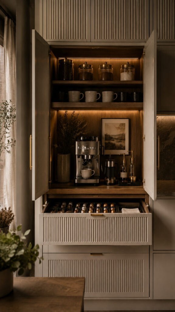 Cozy modern coffee nook setup