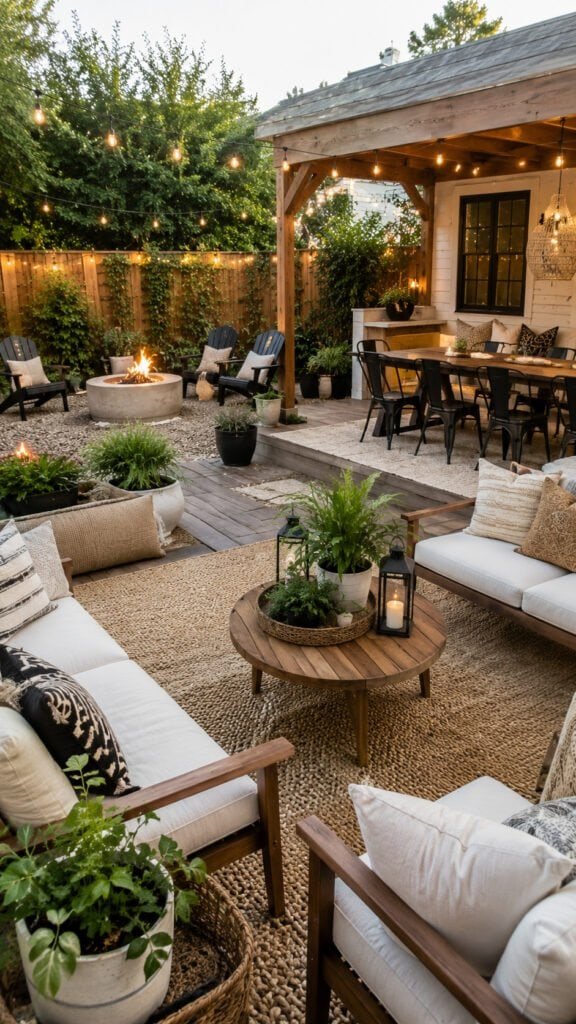 Cozy modern rustic backyard retreat