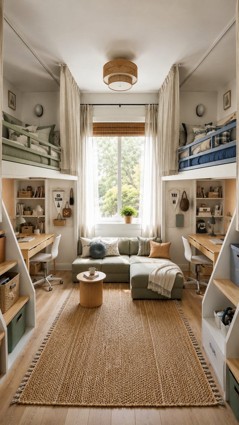 Cozy modern shared kids bedroom