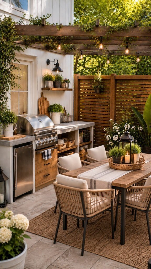 Cozy backyard kitchen ideas