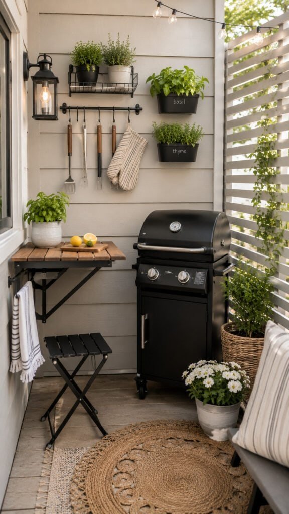 Cozy outdoor grilling nook