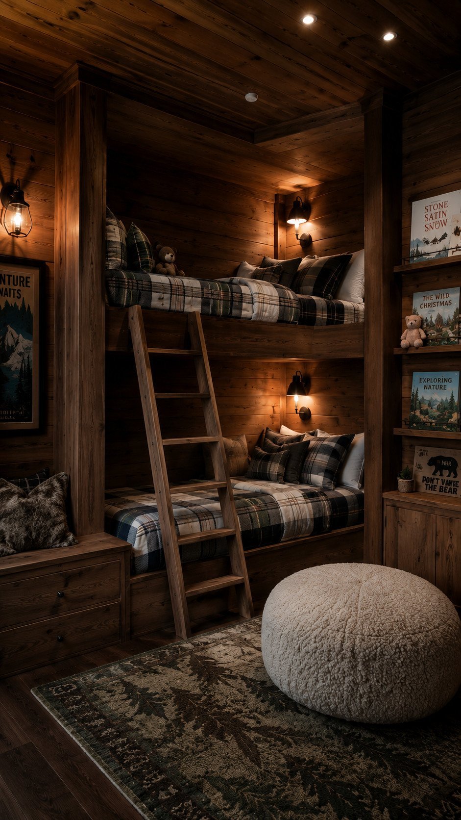 Cozy rustic cabin bedroom retreat