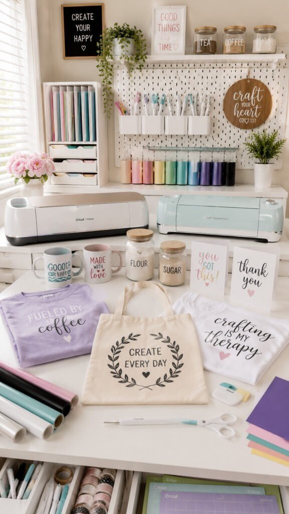 Creative crafting corner in pastel hues