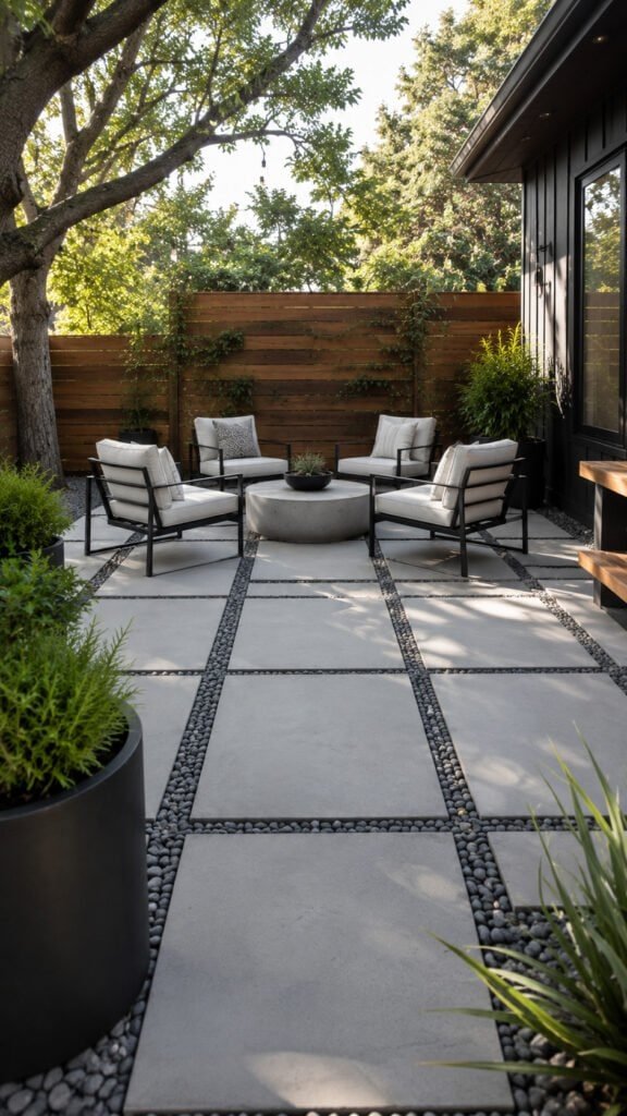 Modern minimalist backyard patio retreat
