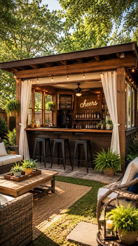 Open-Air Backyard Pub Shed