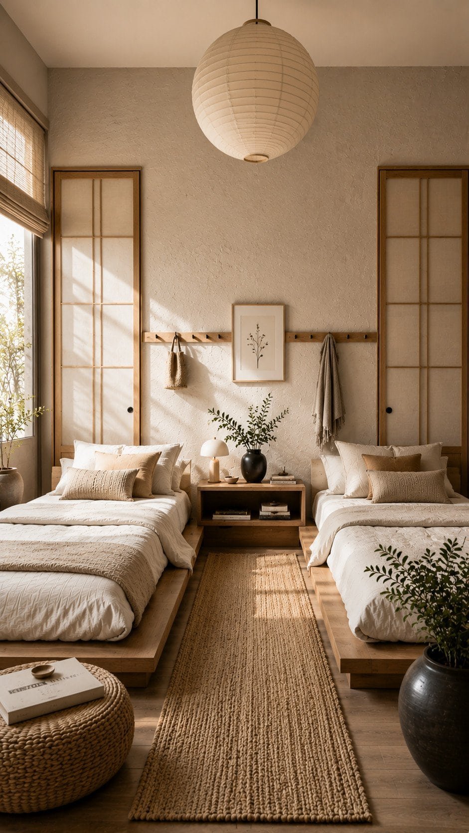 Serene minimalist Japanese bedroom design