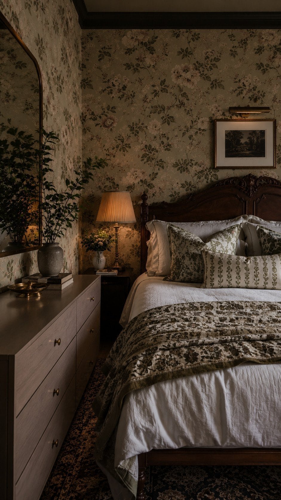 Vintage-inspired cozy bedroom corner
