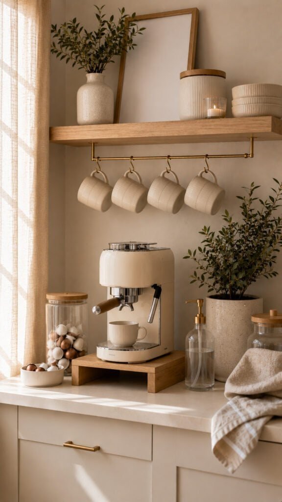 Warm and serene coffee nook