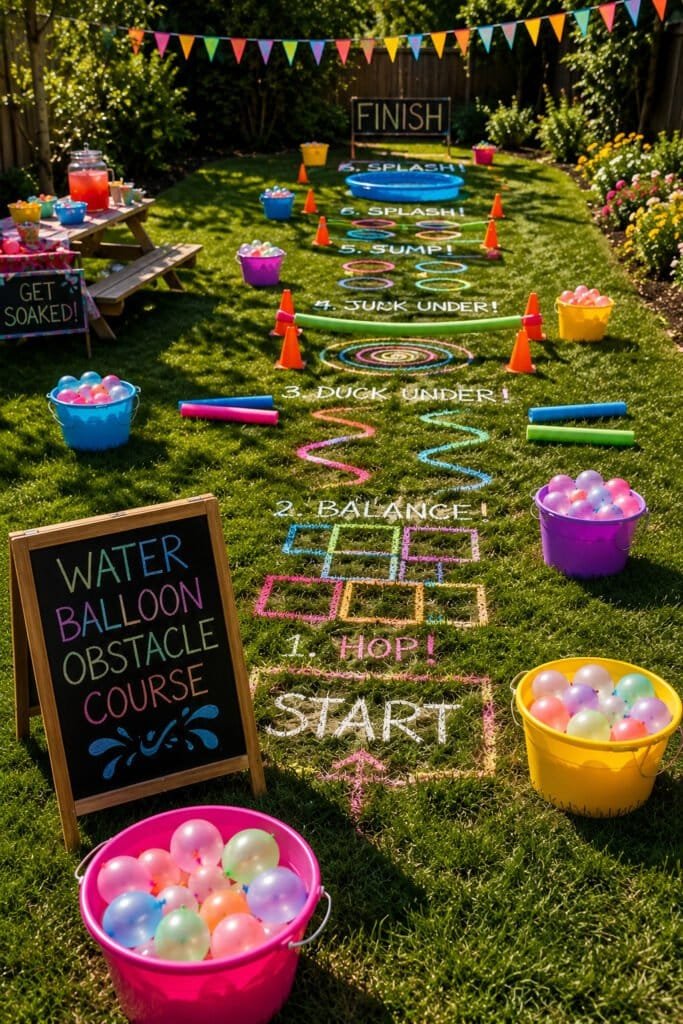 Water balloon obstacle course party