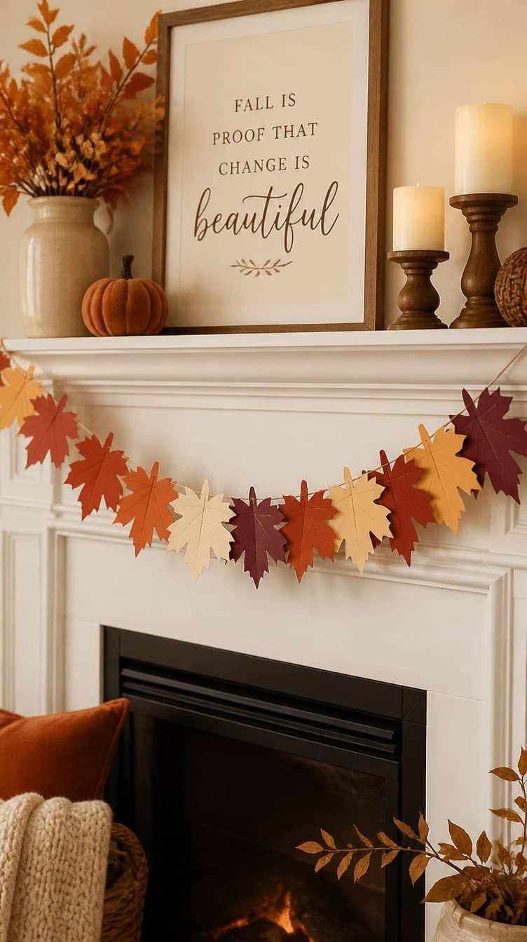 Cricut cut paper leaf garland