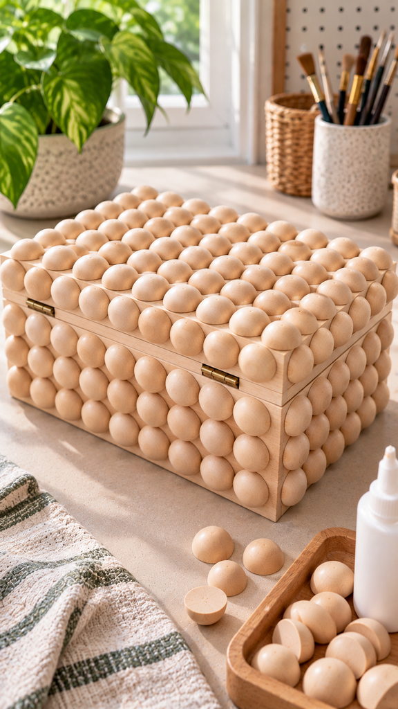 Sunlit Beaded Wooden Keepsake Box