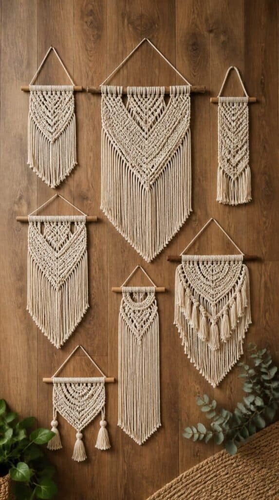 Finished macrame wall hanging ideas