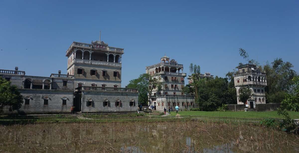 Historic Kaiping diaolou watchtower in Zili Village, a UNESCO World Heritage site built by returning overseas Chinese in the early 20th century