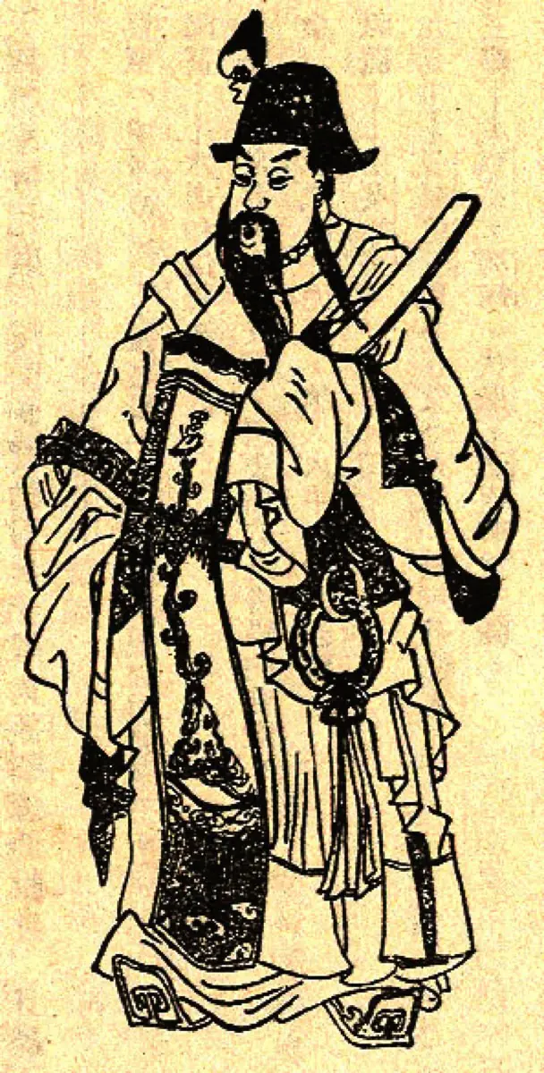 Traditional illustration of the late Eastern Han warlord Yuan Shao (袁绍), of the Runan Yuan lineage