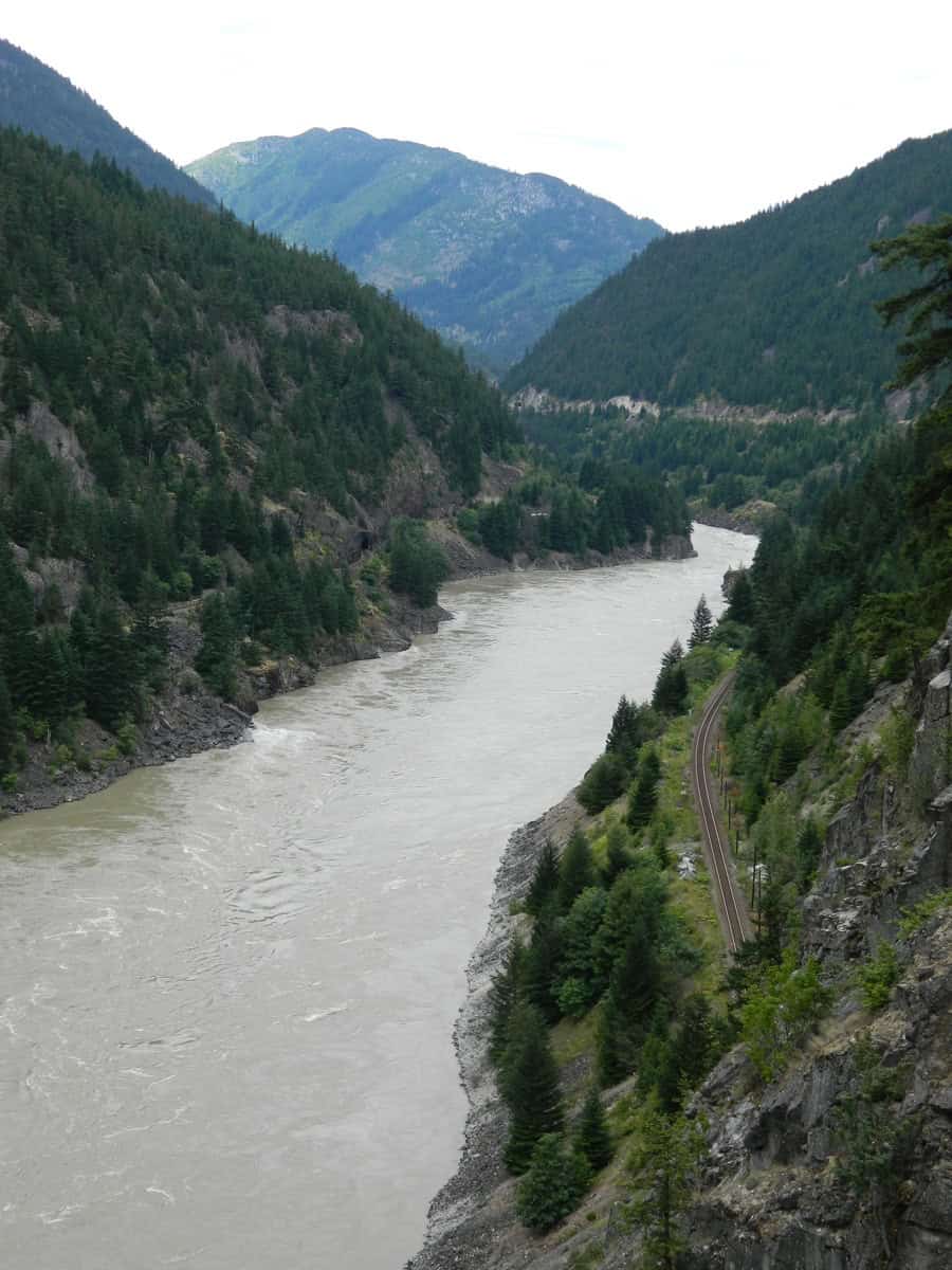The Fraser River Canyon, where gold was found in 1858 and Chinese miners arrived from California