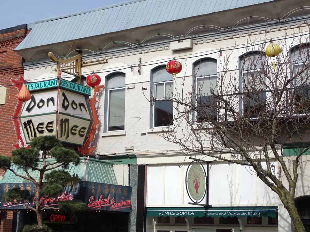 A historic street in Victoria's Chinatown, founded during the 1858 British Columbia gold rush