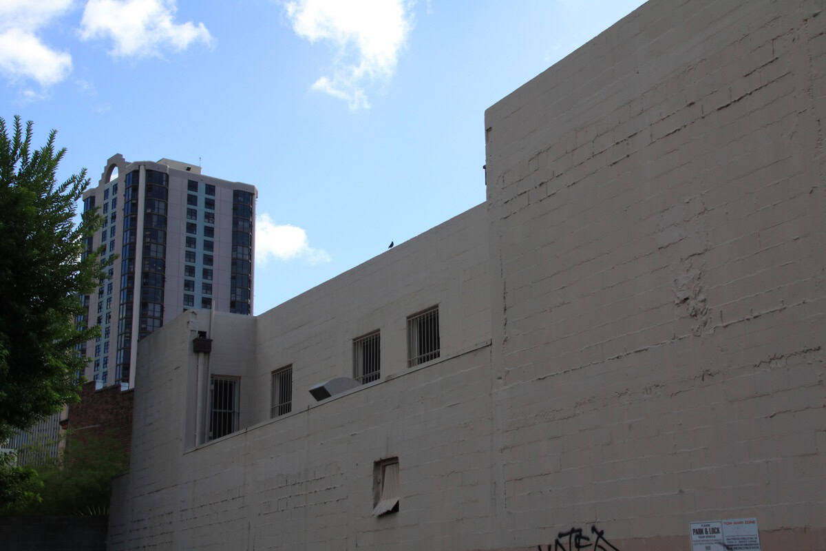 A view along a street in Honolulu's Chinatown.