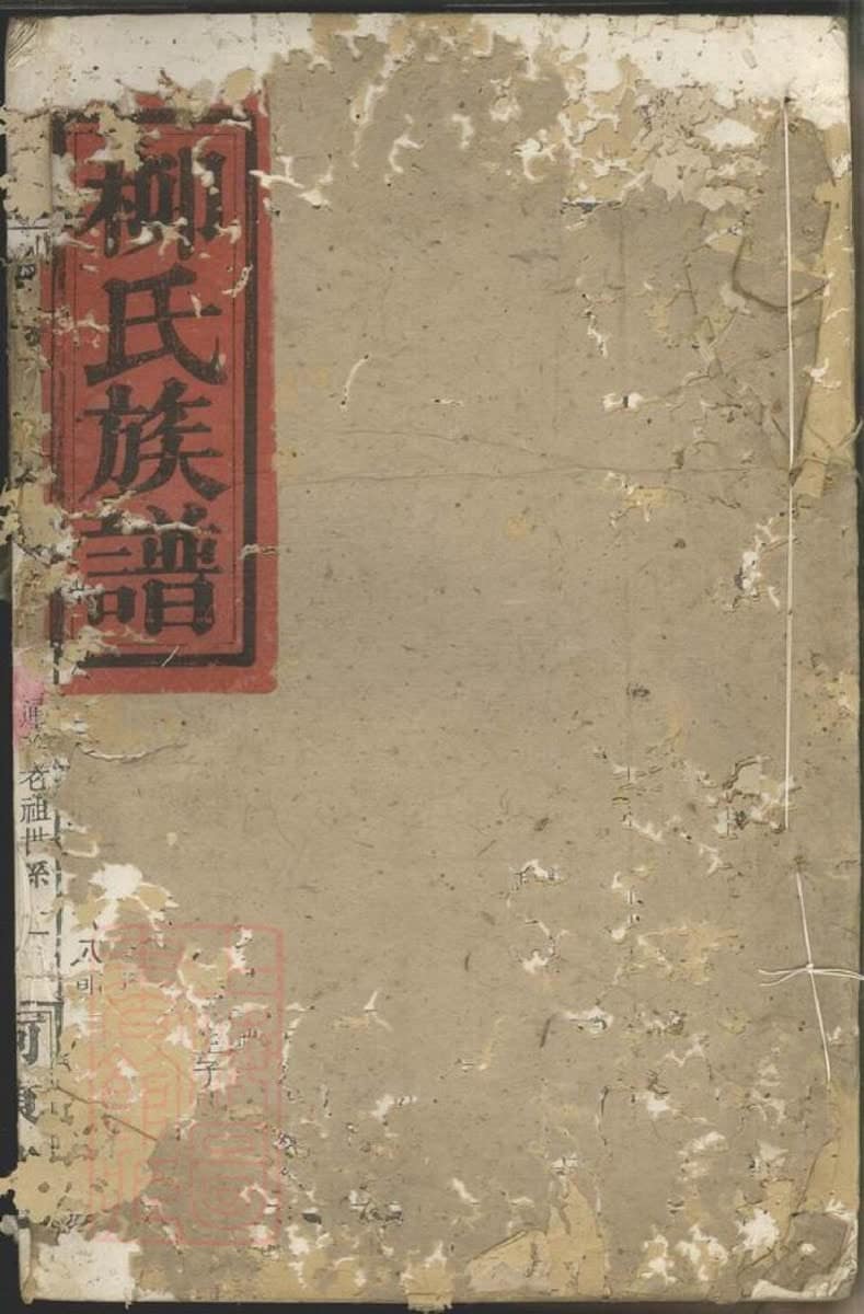 A page from a Chinese lineage genealogy (zupu) recording generations and names in vertical columns.