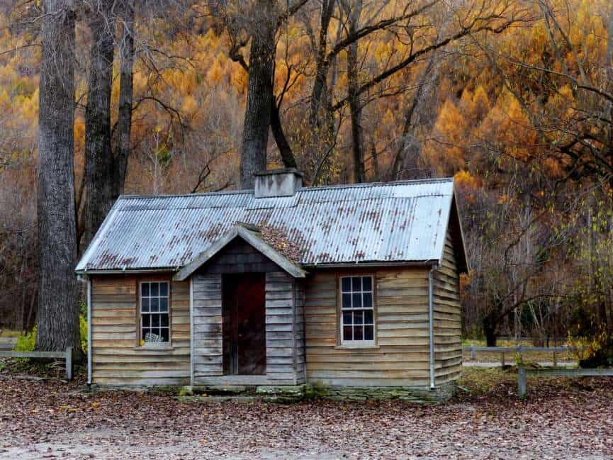 A heritage pavilion at Arrowtown, a South Island town with a restored Chinese goldfields settlement