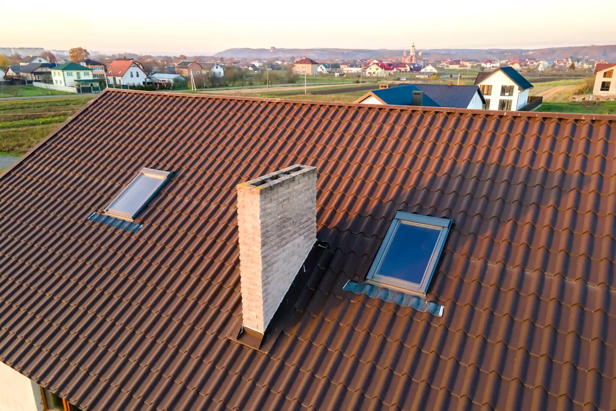 Closeup Of House Brick Roof With Yellow Shingles C 2026 01 06 09 27 13 Utc