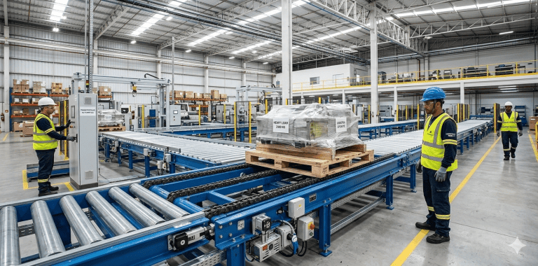 transportador com transferência por correntes industrial