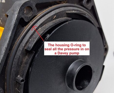 O ring on pump Housing o-ring on a Davey pump