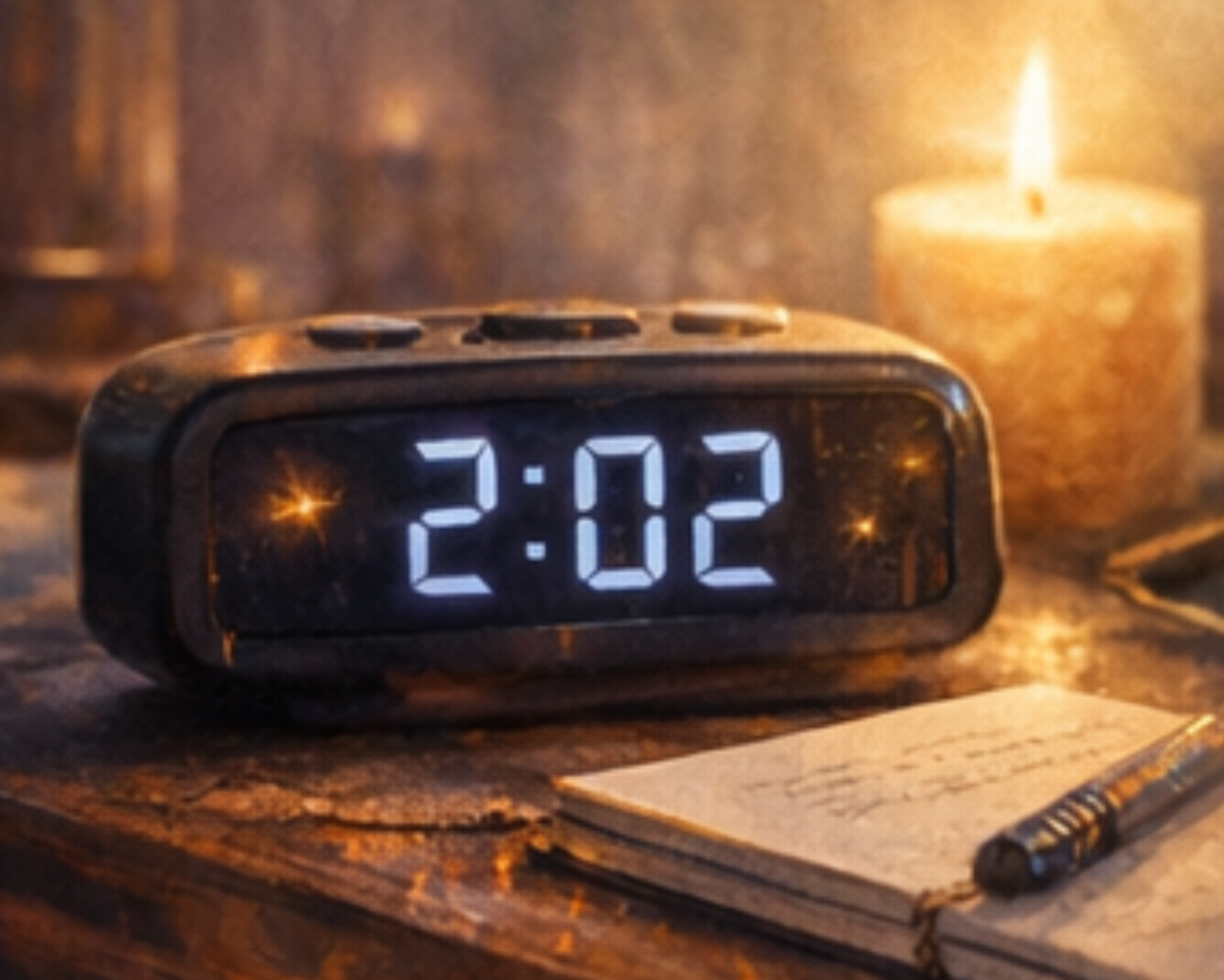 Clock showing 2:02 as a sign of synchronicity, representing angel numbers 202 and divine timing guidance.