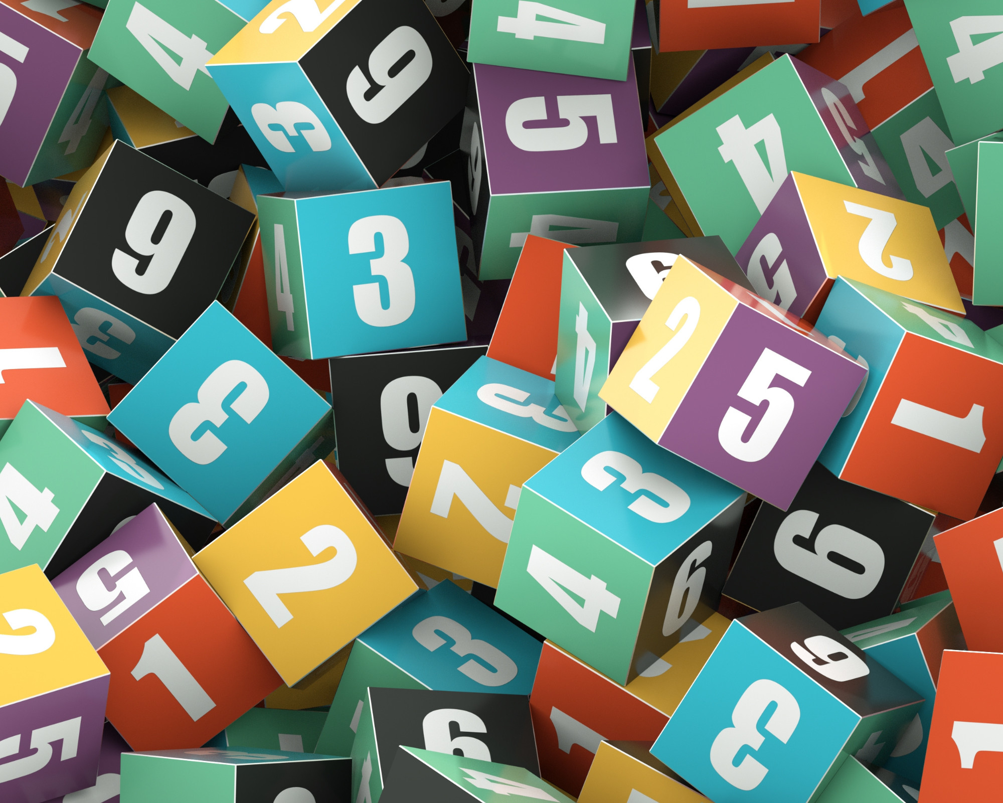 Single Digit Angel Numbers A pile of colorful number cubes displaying digits from 0 to 9, representing the playful yet powerful meaning of single digit angel numbers.